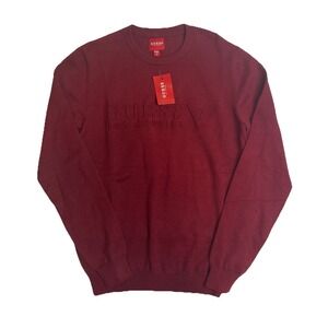 Guess Stero Deboss Sweater 3D Logo Crewneck Ravishing Red Men's Size Small